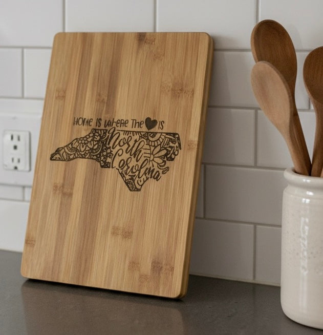 "North Carolina" Bamboo Cutting Board