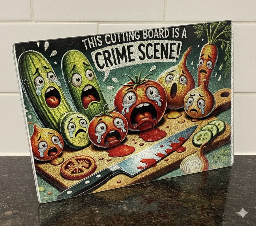 "Crime Scene" Glass Cutting Board