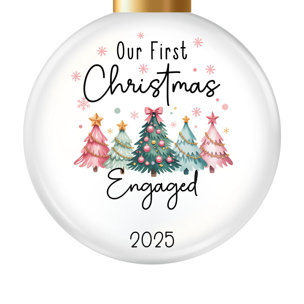 "First Christmas Engaged" Sublimated Ornament